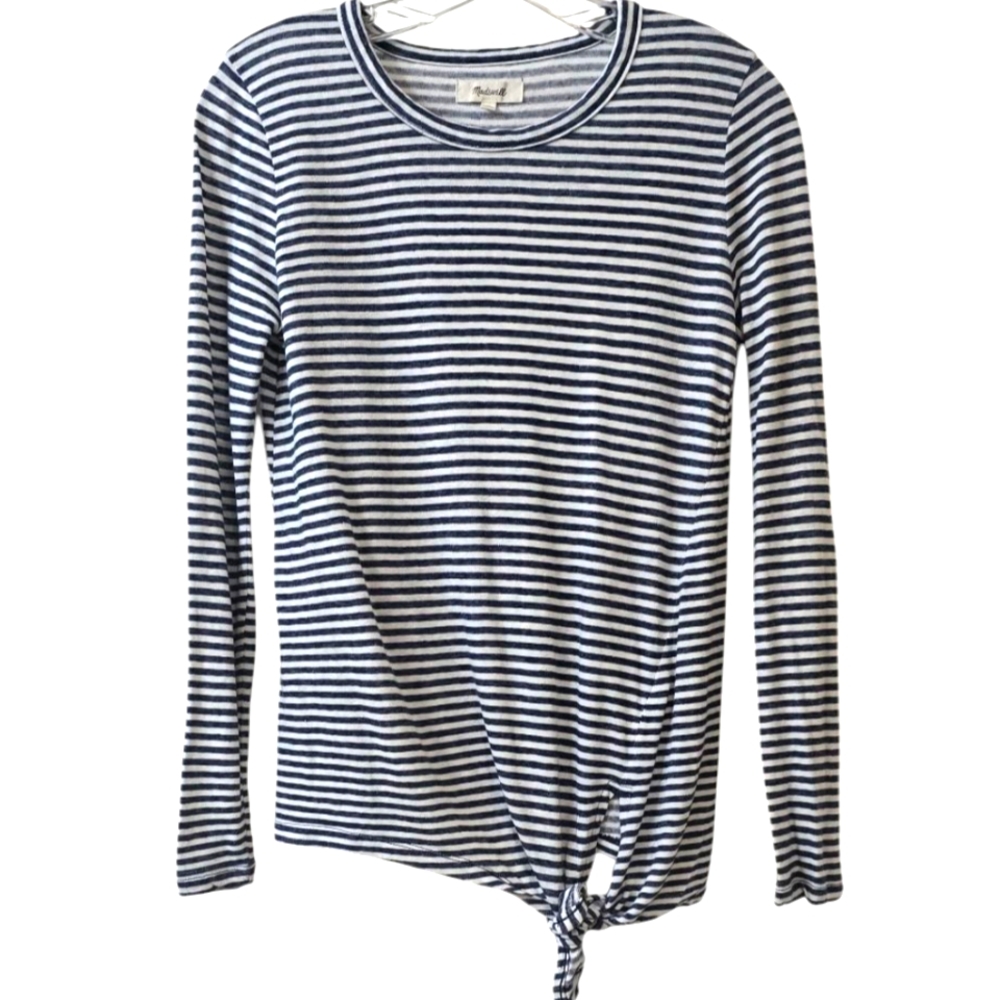 Madewell Soundcheck Side-Tie Tee in Stripe Size S